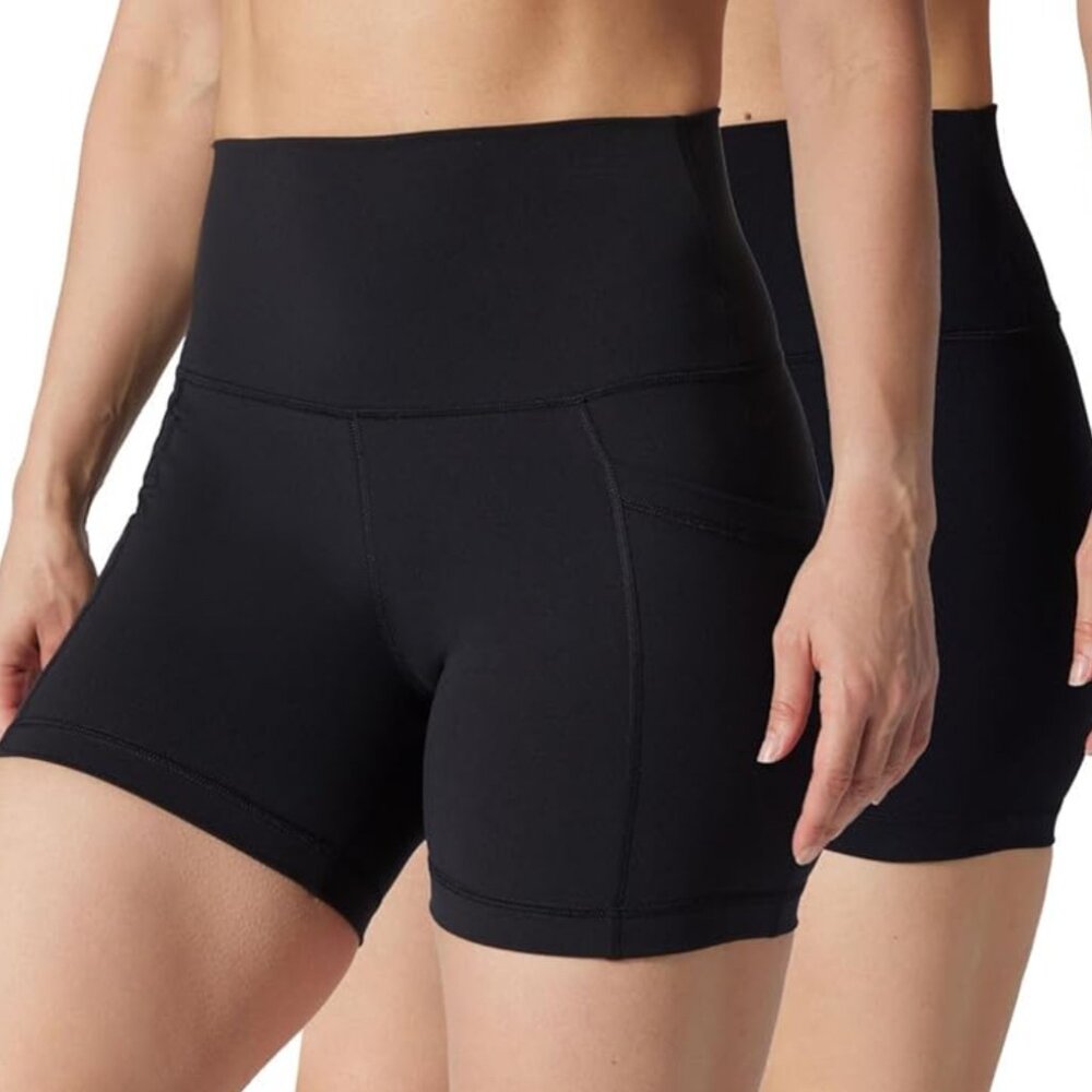Ladies size S Yogalicious Lux black high waisted biker shorts